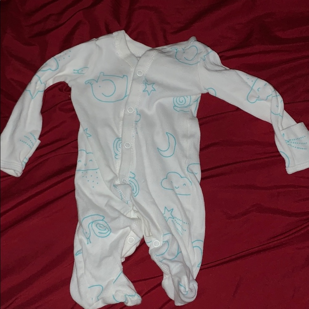 Baby button up footies